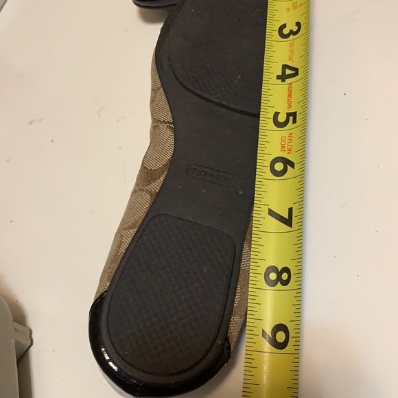 COACH CARLY MONOGRAM JACQUARD BALLET FLATS LEATHER TRIM SZ 6 - Picture 10 of 10